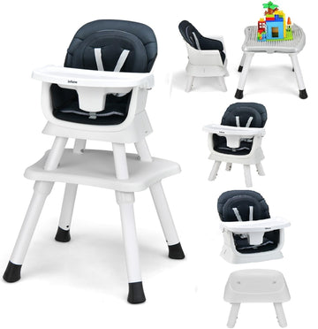 Infans 8 In 1 Baby High Chair, Convertible Highchair For Babies And Toddlers, Infant Dining Booster Seat, Building Block Table,