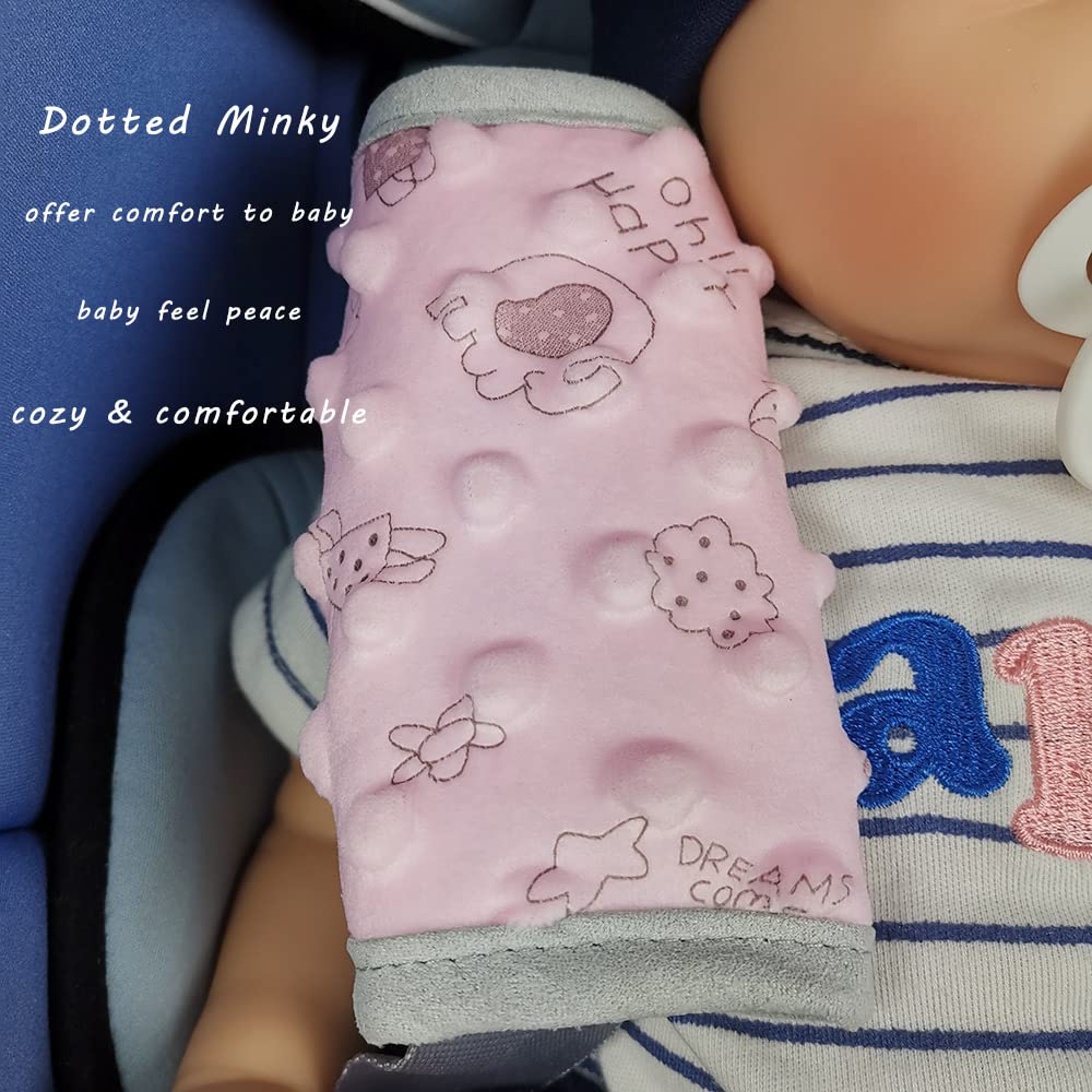 Dodo Nici Car Seat Strap Cover For Baby, Seat Belt Cover Cushion, Belt Pads Fit Baby Carrier/Pushchair/Stroller, Cozy Peace Dott