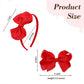 Red Bow Headband & 2 Pcs 4 Inch Hair Bows Set, Back School Hair Accessories For Little Toddler School Girls (Red)