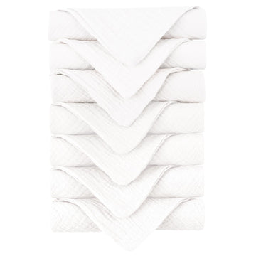 Konssy Baby Muslin Washcloths 7-Pack, 100% Cotton Baby Bath Washcloths, Soft & Absorbent Wash Cloths and Burp Cloths for Newborn