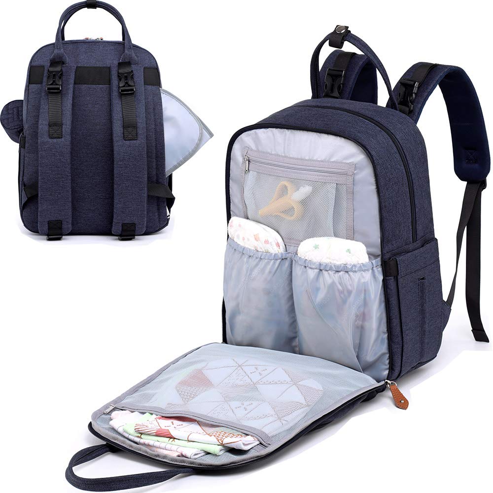 BabbleRoo Diaper Bag Backpack - Baby Essentials Travel Tote - Multi Function Water Resistant Diaper Bag, Travel Essentials Baby