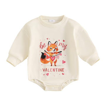 My First Valentines Day Baby Girl Outfit Love Sweatshirt Romper Long Sleeve Bubble Onesie Cute Valentines Day Baby Girl Outfit (