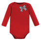 Hudson Baby Unisex Baby Cotton Long-Sleeve Bodysuits, Winter Bows 3-Pack, 0-3 Months