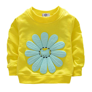 Avidqueen Toddler Baby Girls Sunflower Clothes Set Long Sleeve Top And Pants 2Pcs Outfits Fall Clothes (Age(2T), Yellow)