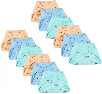 Fabsquare New Born Baby Cloth Diapers 06 Months | Hosiery Cotton Nappies Langot | Washable Reusable Soft Infant Nappy | Breatha