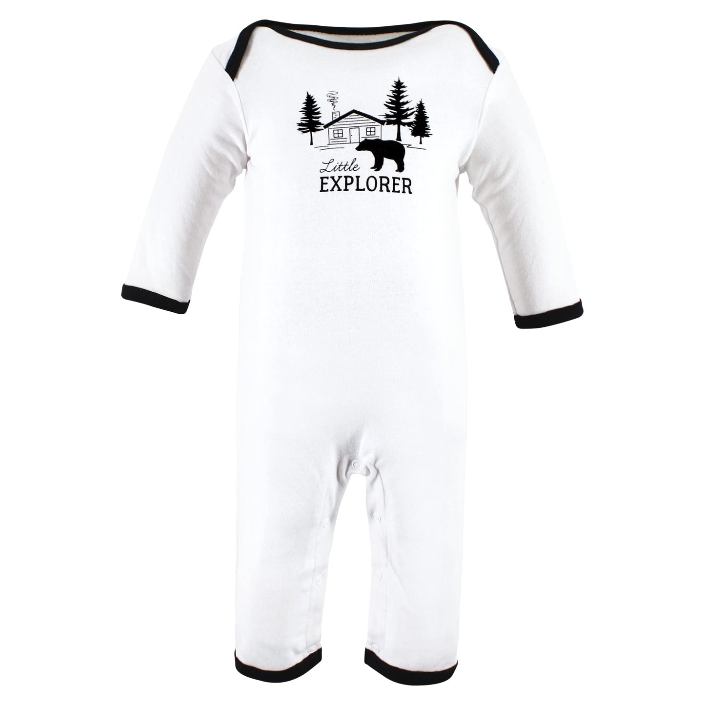 Hudson Baby Girls Unisex Cotton Coveralls, Bear Gray Black, 6-9 Months, Baby Bear Gray Black, 6-9 Months Us