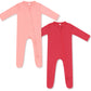 Hapiu Bamboo Rayon Footies, 2-Pack, Molten Lava  Strawberry Ice, 6-12 Months