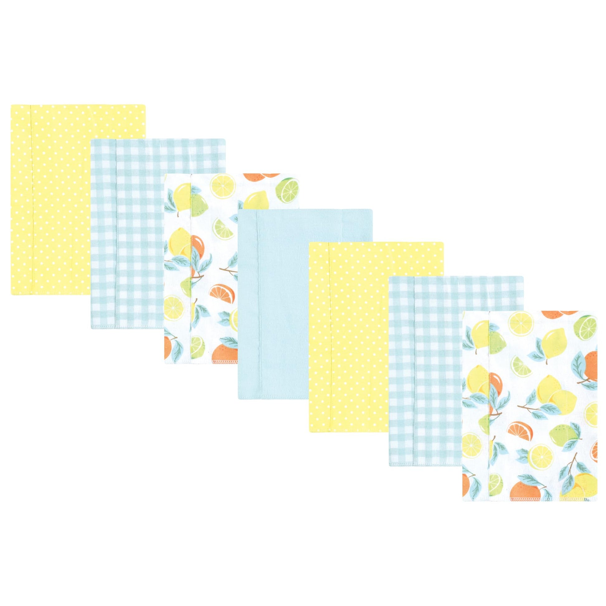 Hudson Baby Unisex Baby Flannel Burp Cloth 7Pk, Citrus Mint, One Size