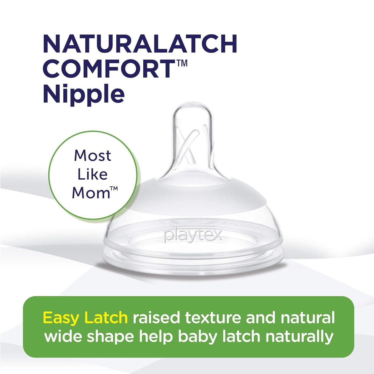 Playtex NaturaLatchNipple, Slow Flow, 2-Count
