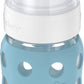 Lifefactory 8-Ounce Wide Neck Glass Baby Bottle With Protective Silicone Sleeve And Stage 2 Nipple, Denim (Lg2211Wde4)