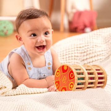 B. toys- A-Maze Rain Rush Dexterity Toy- Crawling Rolling Tower- Developmental Natural Wooden Rainmaker Toy- Toys for Toddlers