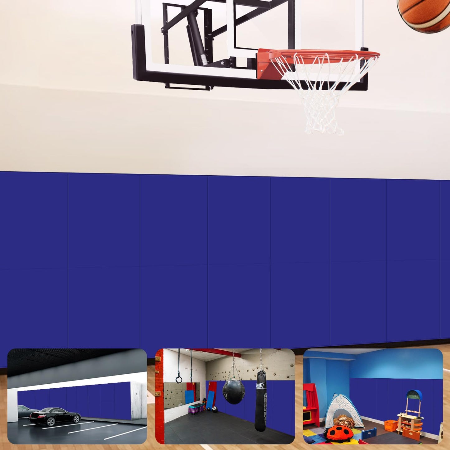 VANCL Gym Wall Padding for Gym Wall Pad Blue 2 Thick Gym Foam Pad for Wall Padding for Kids, Waterproof Wall Pad Durable Basketb