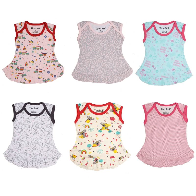 Tinchuk Baby GirlS Mini Dress Frock Cotton (Multicolor,1218 Months)Pack Of 6