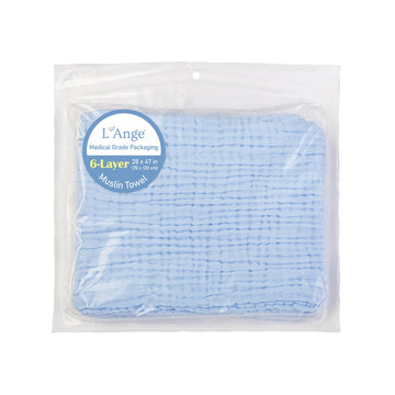 L'Ange Muslin Baby Towel - Infant Bath Towels For Newborn Babies Boy Or Girl - 100% Cotton - Ready To Use Medical Grade Packagin