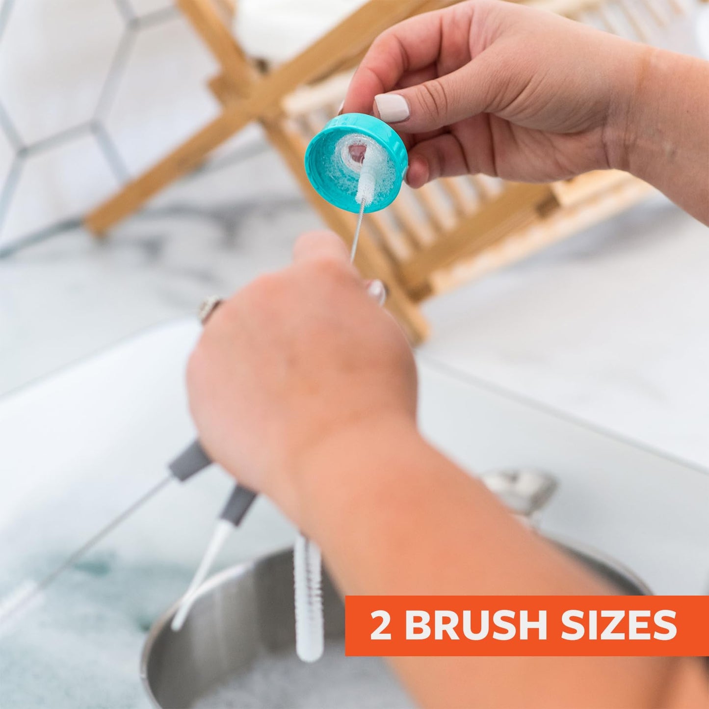Full Circle Little Sipper Bottle And Straw Detail Cleaning Brush Set, One Size, Grey