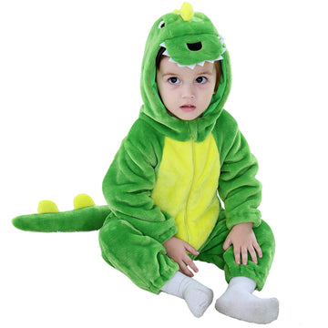 Baby Animal Costume - Unisex Infant Winter Autumn Flannel Cartoon Hooded Romper Toddler Cosplay Jumpsuit Warm Outfit (Tag73, Gre
