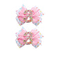 Birthday Hair Clips For Baby Girls - 2Pc Pink Sprinkle Bow Hair Clips For 3Rd Birthday Glitter Ice Cream Baby Bow Party Decorati