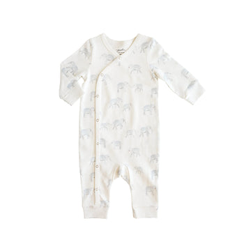 Pehr Kimono Romper Elephant / 3-6 Mos.,Deep Sea
