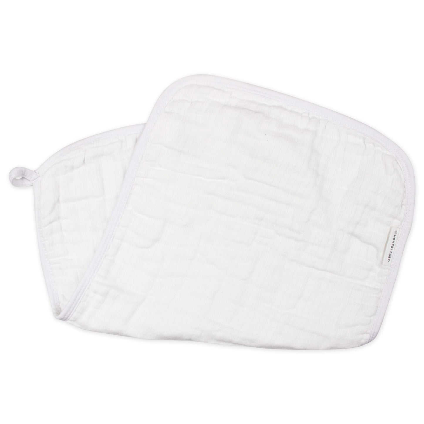 Honestbaby Baby Organic Cotton Multi-Layer Burp Cloths Multipack, Bright White, One Size