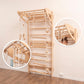 Woodandhearts Swedish Ladder For Kids With Rope Accessories - Indoor Jungle Gym, Indoor Jungle Gym For Kids Ages 6-16, Indoor Cl