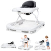 INFANS Foldable Baby Walker, 3 in 1 Toddler Walker Learning-Seated Walk-Behind for Boys and Girls, Adjustable Speed Rear Wheels,