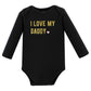 Hudson Baby Unisex Baby Cotton Long-Sleeve Bodysuits, Daddys Little Princess 3-Pack, 0-3 Months