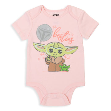 Star Wars The Mandalorian Baby Yoda Baby Girls 5 Pack Bodysuit Multicolor 0-3 Months