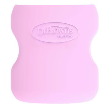 Dr. Brown'S Natural Flow Options+ Glass Baby Bottle Sleeves,100% Silicone,5 Oz,Wide-Neck,Pink