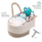 Yeayee Baby Diaper Caddy Organizer, Portable Nursery Storage Basket With Changeable Compartments, 100% Cotton Woven Rope Baskets