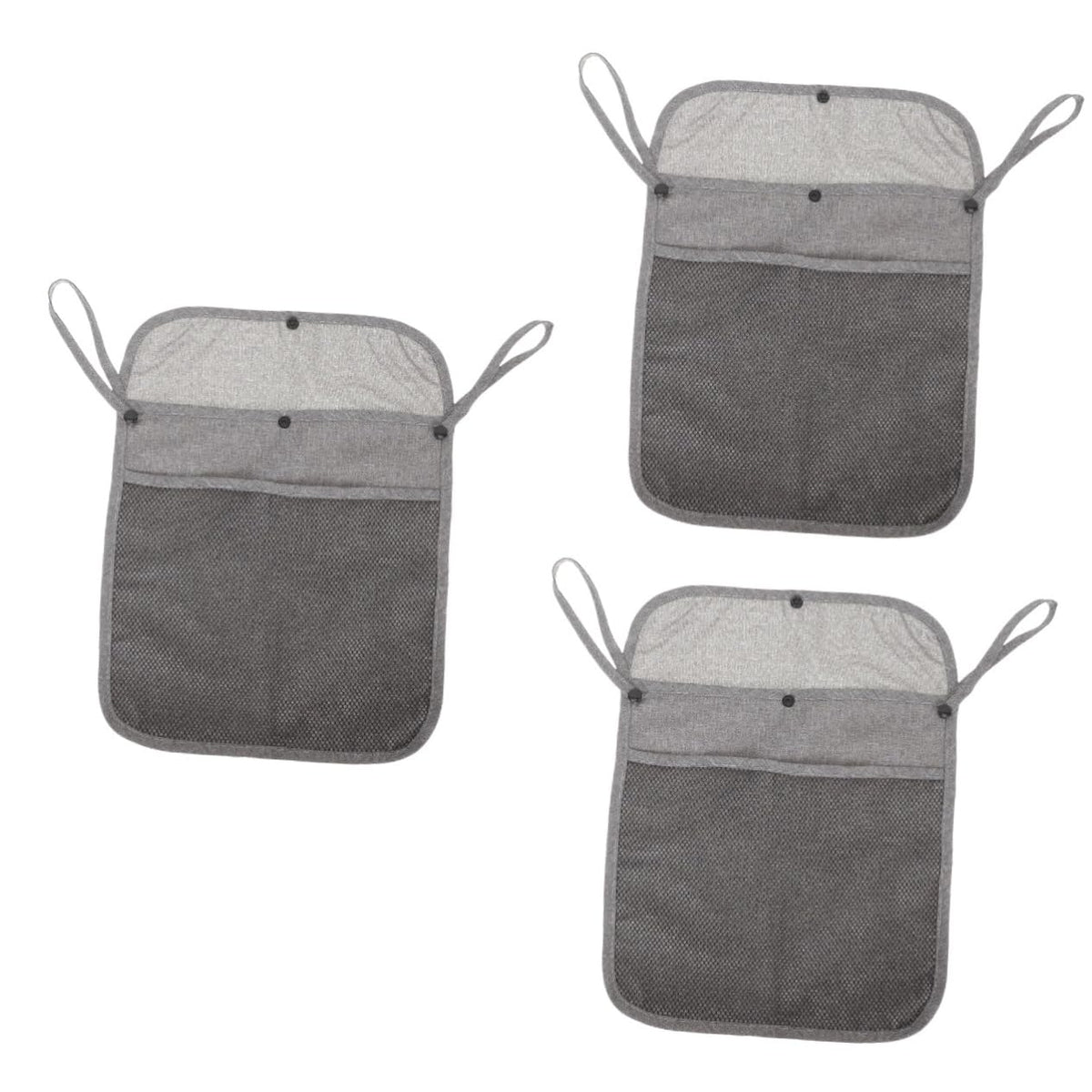 SAFIGLE 3pcs Stroller Organizer Bag Lightweight Hanging Mesh Bag for Stroller for Diapers Snacks and Travel Essentials Grey Desi