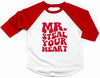 Toddler Boys Valentine'S Day Shirt Mr Valentines Sunglasses Graphic Cotton Outfit Casual 3/4 Raglan Sleeve Tee Tops (4-5T, Red5)