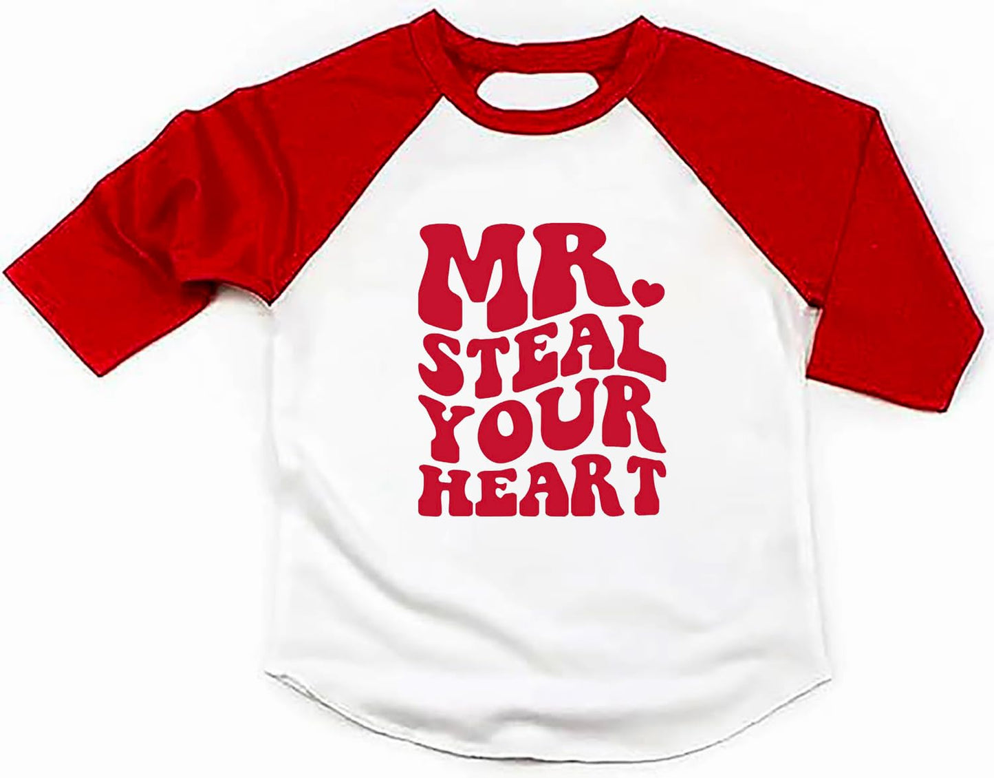 Toddler Boys Valentine'S Day Shirt Mr Valentines Sunglasses Graphic Cotton Outfit Casual 3/4 Raglan Sleeve Tee Tops (4-5T, Red5)