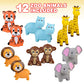 ArtCreativity Vinyl Zoo Animals Toys (Pack of 12) - Assorted Squeezable Toys Safari Animals Figures - Safari Birthday Party Favo
