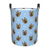 Pevtufa German Shepherd Puppy Foldable Laundry Basket Organizer,Fabric Clothes Toy Storage Basket Nursery Hamper Storage Bin For