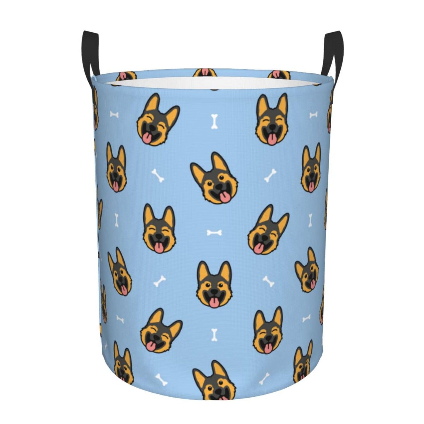 Pevtufa German Shepherd Puppy Foldable Laundry Basket Organizer,Fabric Clothes Toy Storage Basket Nursery Hamper Storage Bin For