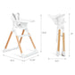 Munchkin Float Baby High Chair, Foldable And Easy To Clean, For Babies And Toddlers, White With Wooden Legs