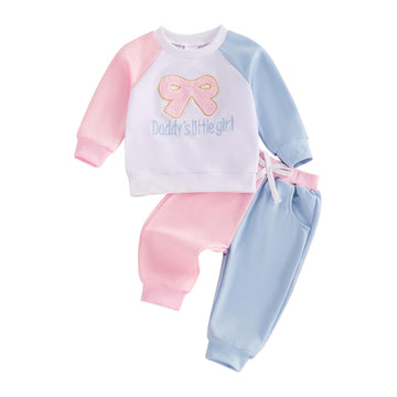 Ayalinggo Toddler Baby Girl Valentines Outfit Love Heart Shirt Long Sleeve Sweatshirt Casual Pants Valentines Day Clothes (Blue