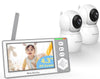 Baby Ganibs Baby Monitor with 2 Cameras Standby for 26-Hour Battery, Remote Control 4.3 IPS Video Baby Monitor No WiFi Up to 1