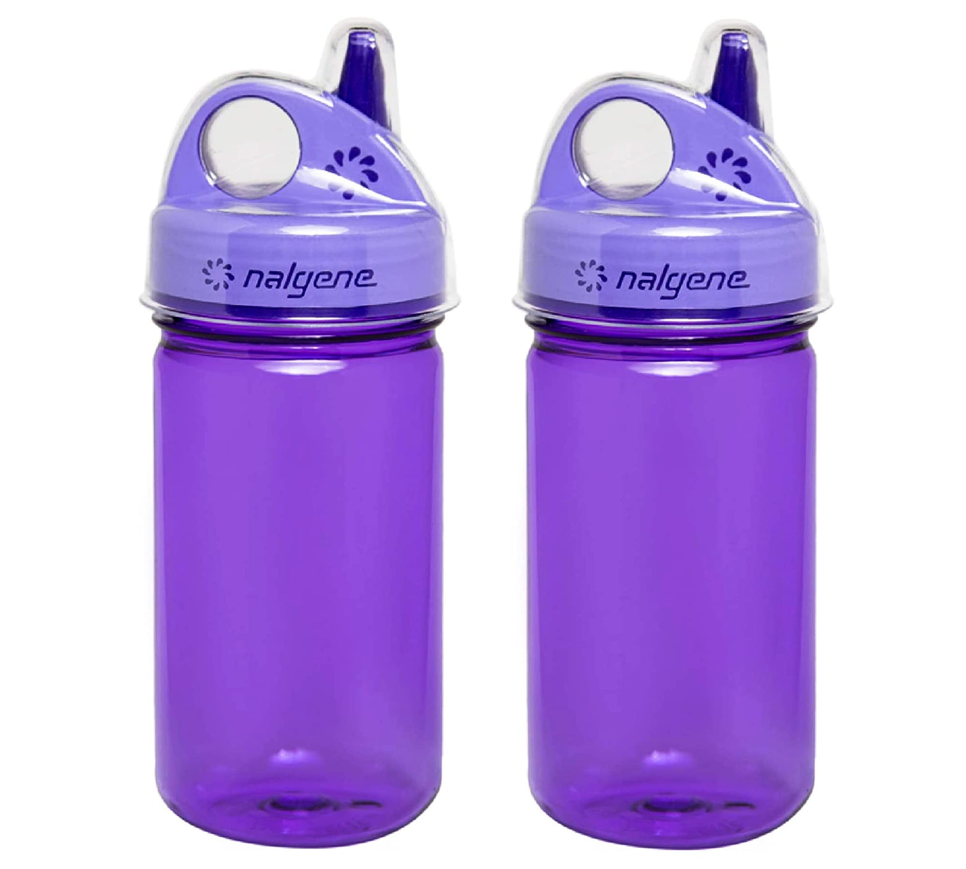 MEM WORLDSHOP Sustainable Grip-N-Gulp Water Bottle, 12 oz - 2 Pack (Purple) - Grip-N-Gulp Water Bottles, Leak Proof Sippy Cup, D