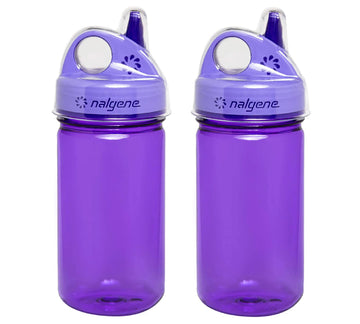 MEM WORLDSHOP Sustainable Grip-N-Gulp Water Bottle, 12 oz - 2 Pack (Purple) - Grip-N-Gulp Water Bottles, Leak Proof Sippy Cup, D