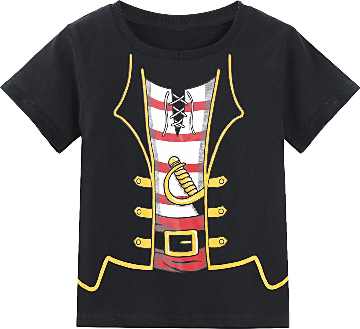 Cosland Pirate Shirt Kids Boys Halloween Costume, Black, Small