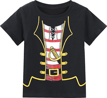 Cosland Boys Pirate Shirt Halloween Costume, Black, Medium