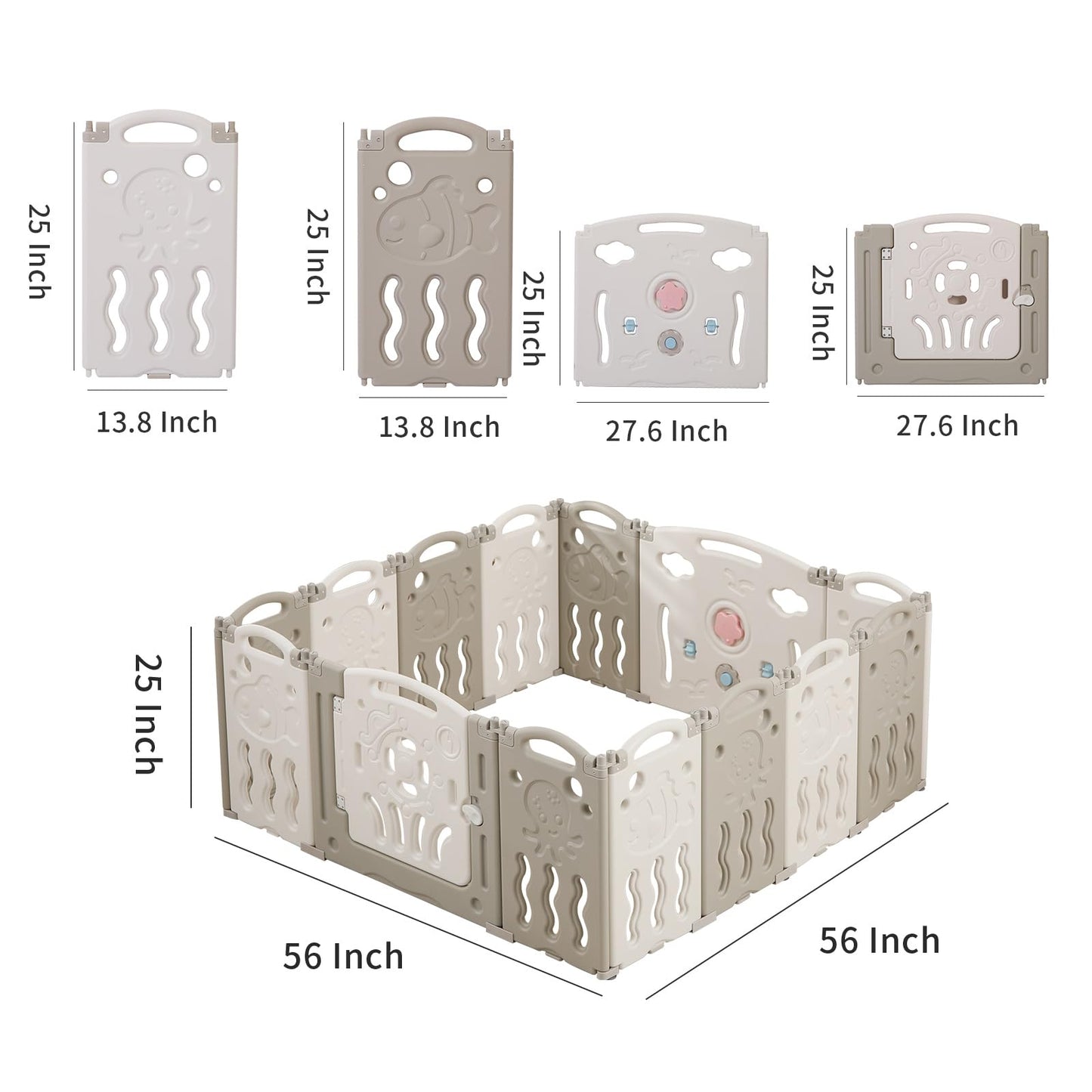 Ifleth Baby Playpen, Foldable Playpen For Babies And Toddlers,14 Panels Baby Play Pen Large Baby Play Yard, Portable Baby Fence