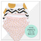 Reversible & Waterproof Cotton Baby Bandana Drool Bibs For Girls With Adjustable Snaps, Pack Of 4, Soft Absorbent Cute Modern Pr