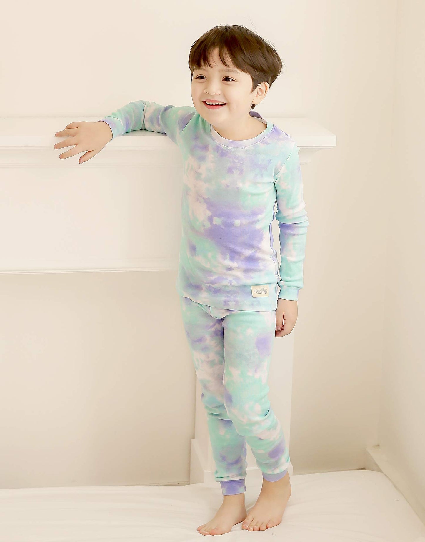 Vaenait Baby Kids Junior 100% Cotton Sleepwear Pajamas 2Pcs Set Tiedye-Bluemintsky-248 S