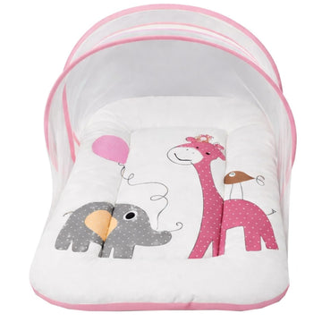 Toddylon Mosquito Net Bed for New Born Baby | Baby Bedding Set with Mattress | Infant Baby Products for 06 Months | Newborn Gif