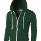 Ohoo Mens Slim Fit Lightweight Zip Up Hoodie With Pockets Long Sleeve Full-Zip Hooded Sweatshirtdcf002-Green-S