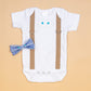 Newborn Boy Coming Home Outfit. Navy & Brown Bow Tie And Suspender Take Home Set (Newborn Long Sleeve)