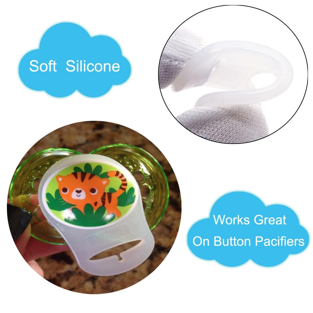4Pcs Pacifier Adapter Rings Silicone Rings For Pacifier Clip Button Soother Dummy Pacifiers Holder Paci Clips Newborn Gift For B