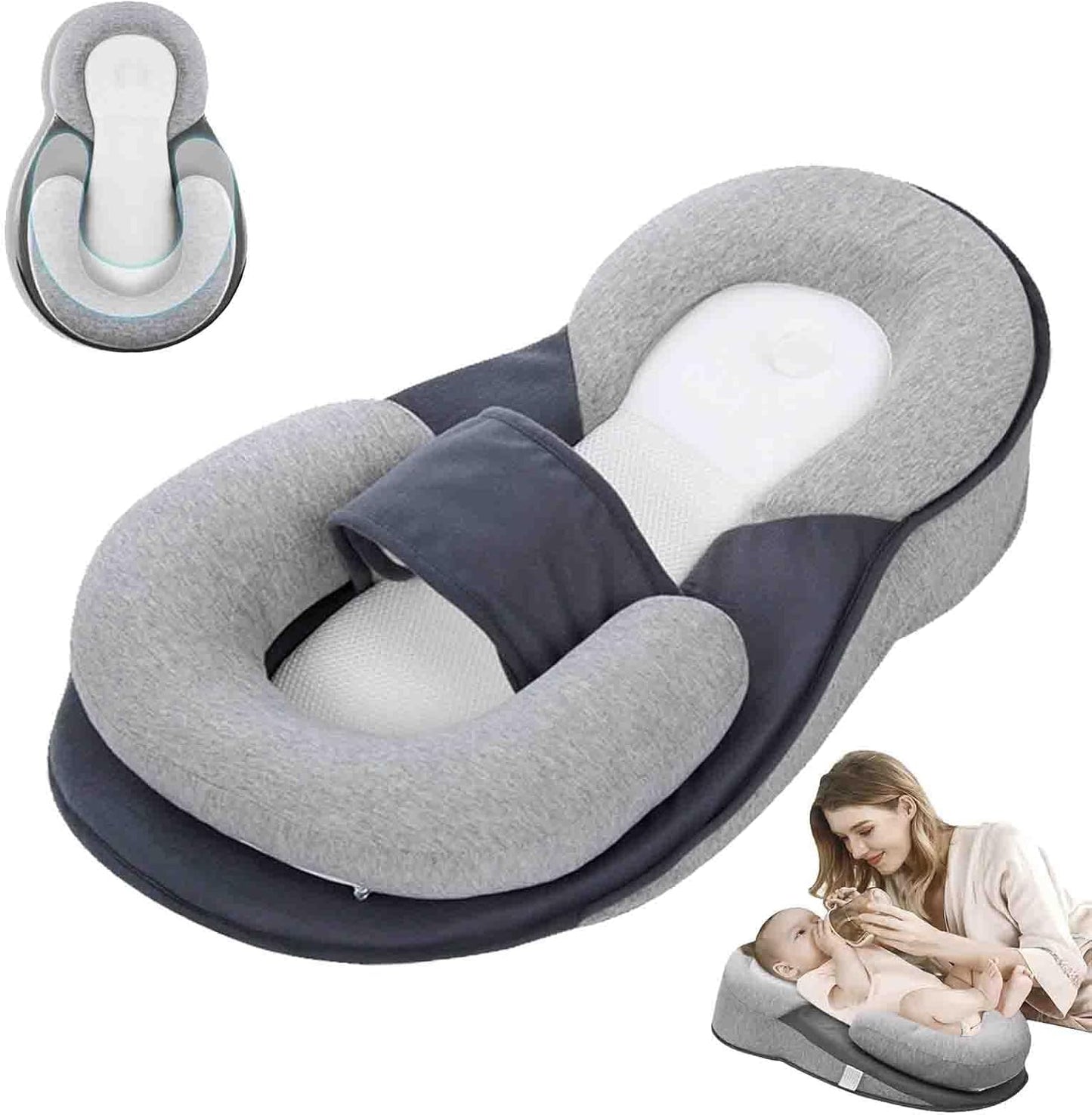 Baby Wedge Pillow, Newborn Support Wedge Pillow, Baby Reflux Wedge Breastfeeding Care Pillow, Bottle Feeding,Tummy Time